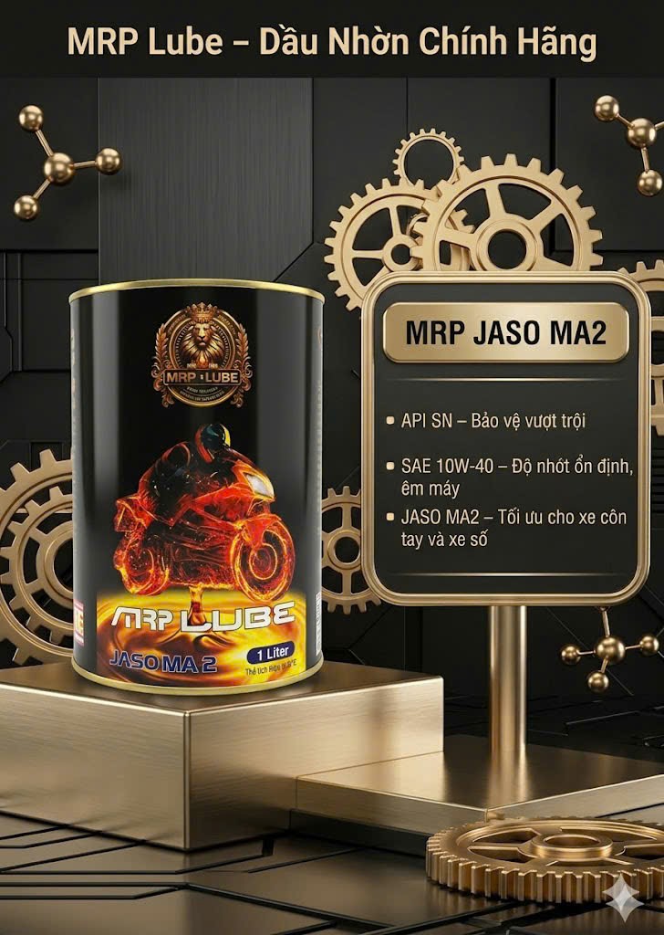 MRP LUBE – Dầu Nhớt Lon Xe Số Cao Cấp API SN SAE 10W-40 JASO MA2 1Lit